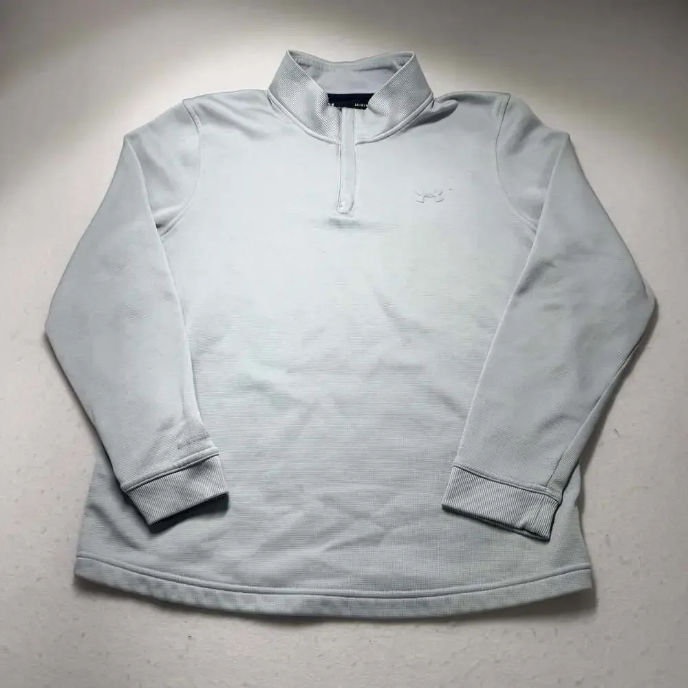 Under Armour ColdGear Loose 1/4 Zip Pullover Gray Mens Size Large